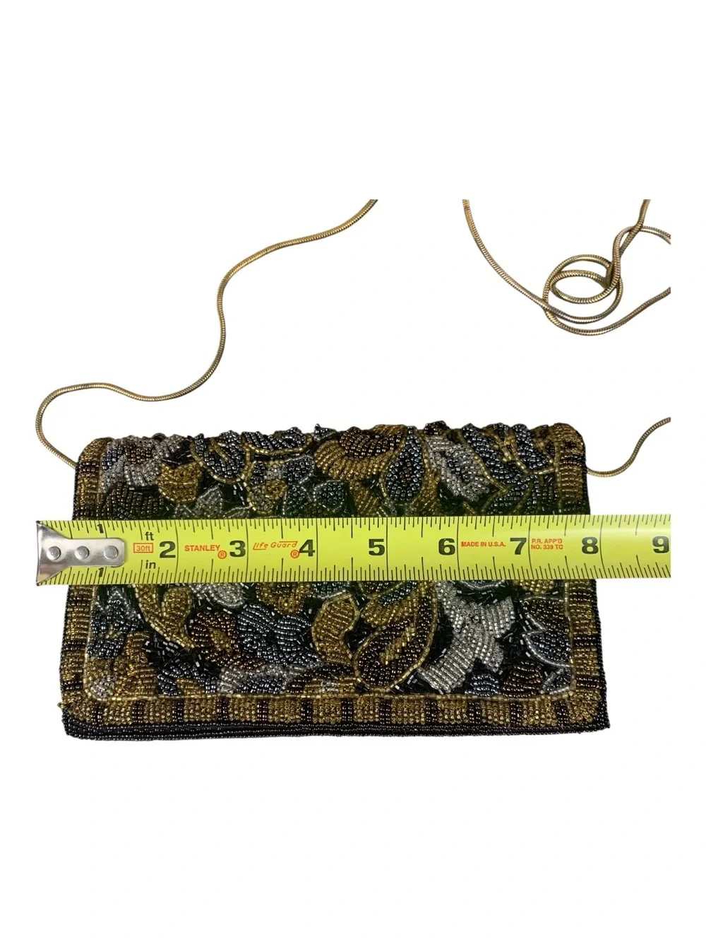 Vtg Carolyne‎ Barton Nights 80's Multi Color Beaded Cocktail Bag Clutch Floral